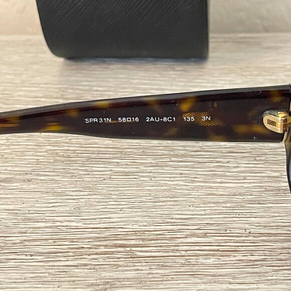 Prada Sunglasses Brown Tortoise SPR31N with Case - Picture 6 of 9